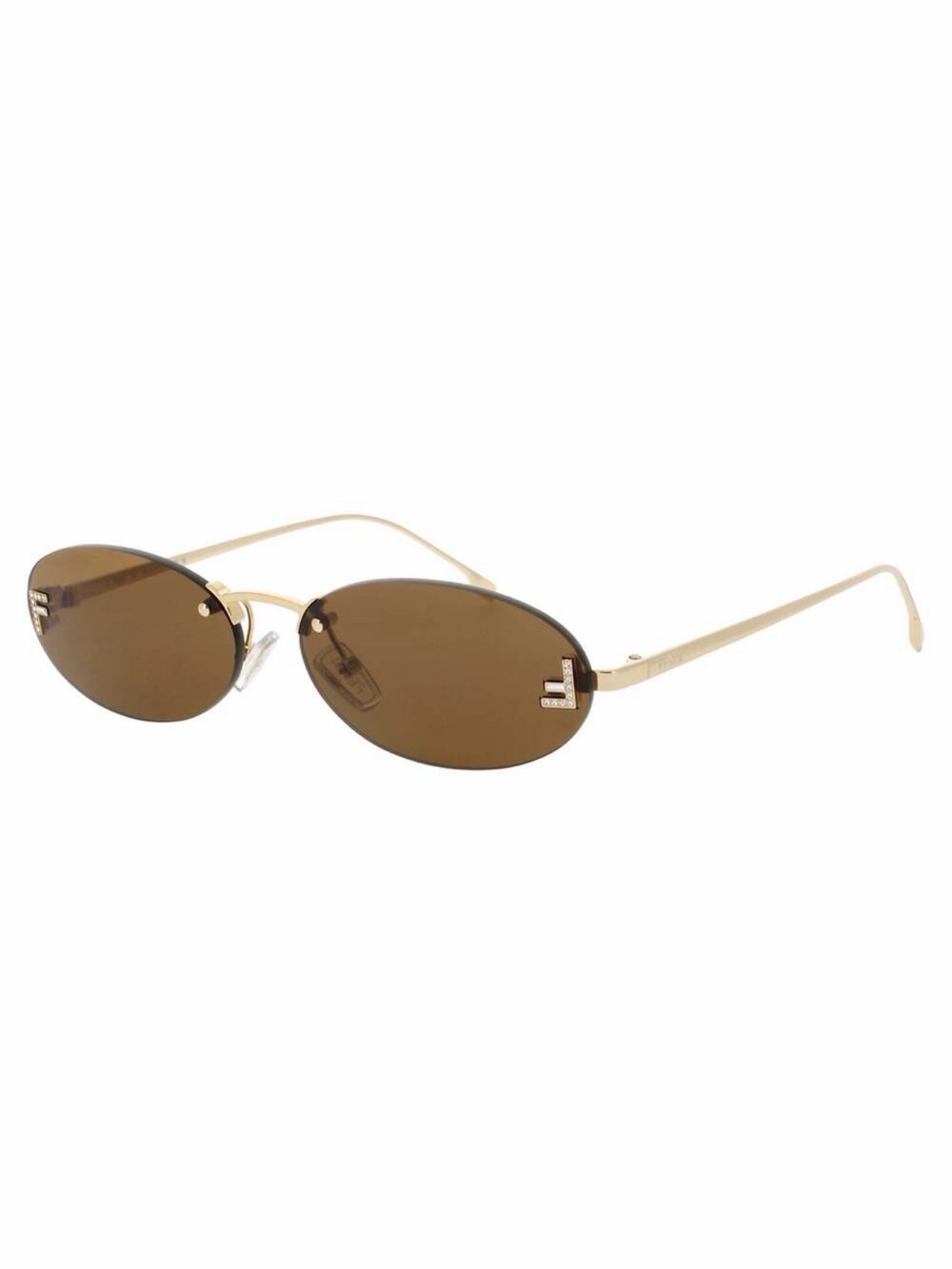 NEW FENDI FE4075US 30J SHINY ENDURA GOLD Sunglasses Authentic